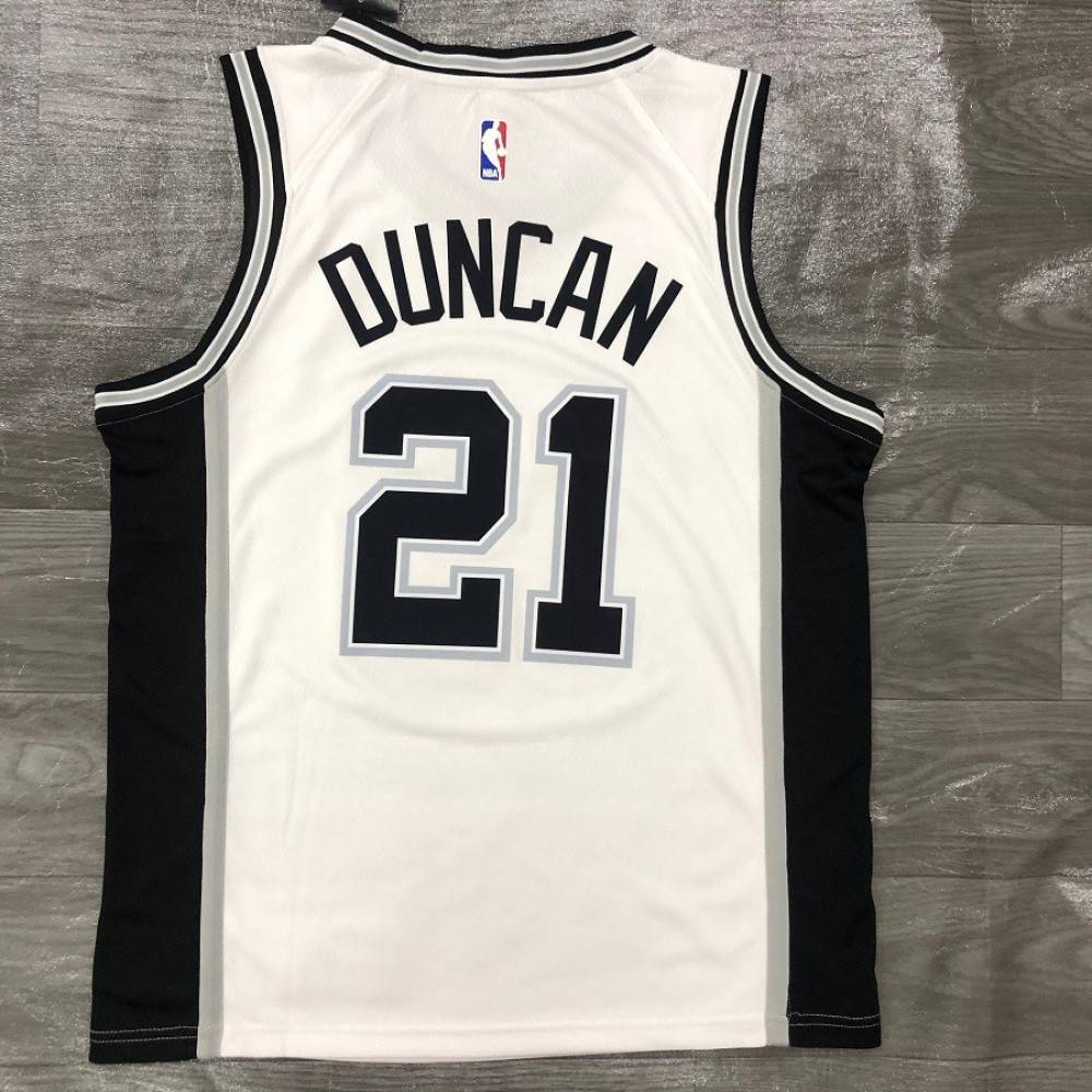 Men's San Antonio Spurs Tim Duncan #21 White 2020/21 Swingman Jersey - Association Edition-Pro Kit Vault | Brand New 26/27 Sports Jerseys